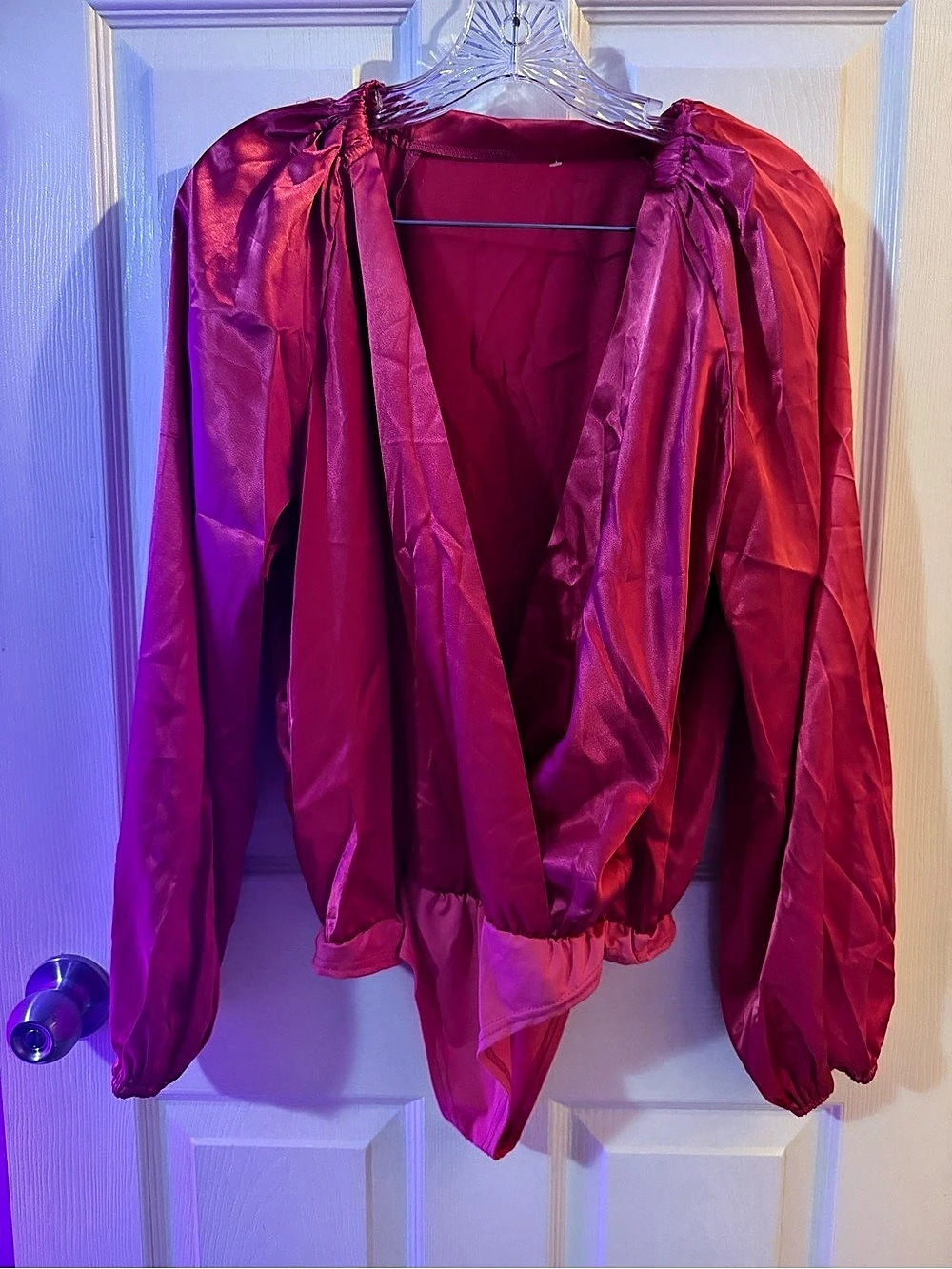 Long Sleeve Pink Bodysuit Size Large